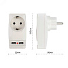 Адаптер 1-м с заземл. Polynom SP-1e-USB-W 220В 2хUSB 2100мА бел. Б0026332