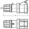 Розетка кабельная IP44 16A 2P+E 230V DIS3131643