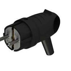 Вилка MultiSet 2К+З 16А/250В IP44 угловая каучуковая черн. SE MST1102BK