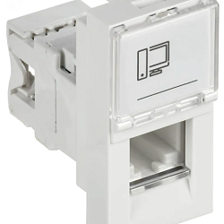 PRIMER РКИ-10-00-П-6 Розетка компьютерная RJ45 UTP кат.6 (1 модуль) белая IEK PR-KK40D-RI-0-1-C06U-K01
